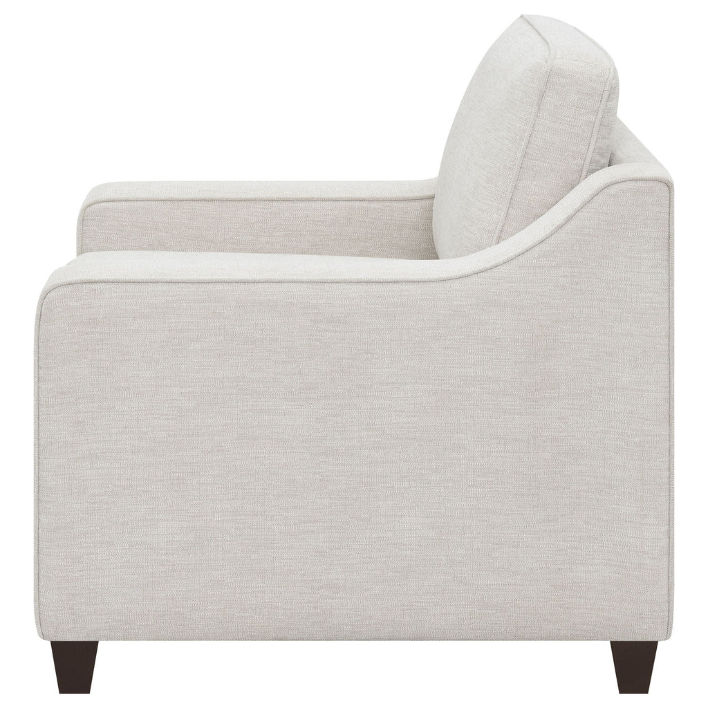 Christine Upholstered Sloped Arm Accent Chair Beige