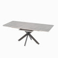 Modern Extendable Dining Table Set For 6 - 8 - Black / Gray