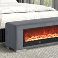 Elnath - Bench w/ Visual Wood Log Fireplace