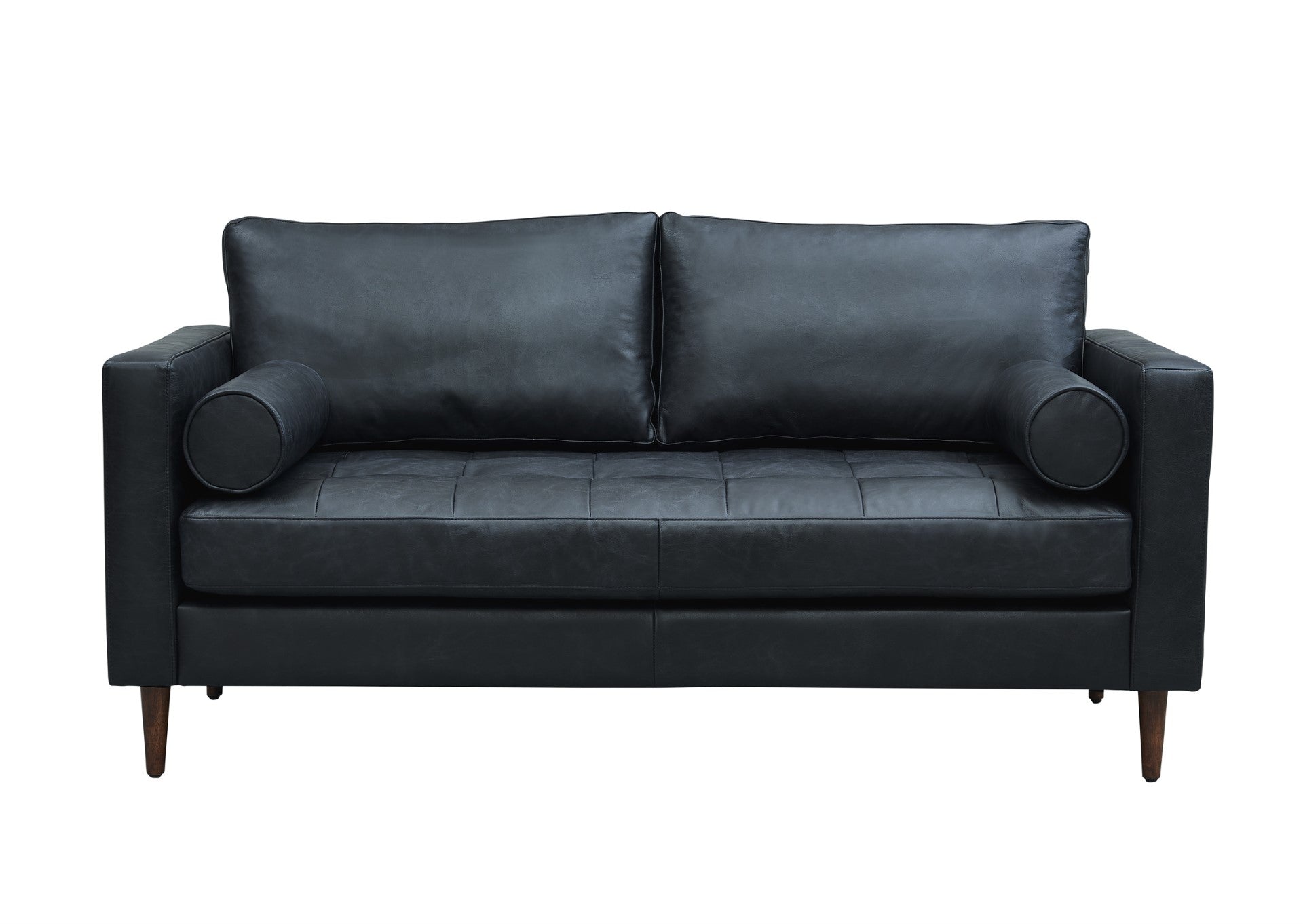 Alamo Top Grain Leather Love Seat - Slate