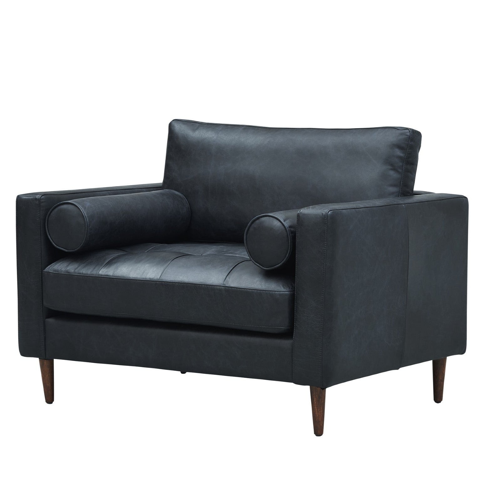 Alamo Top Grain Leather Arm Chair - Slate