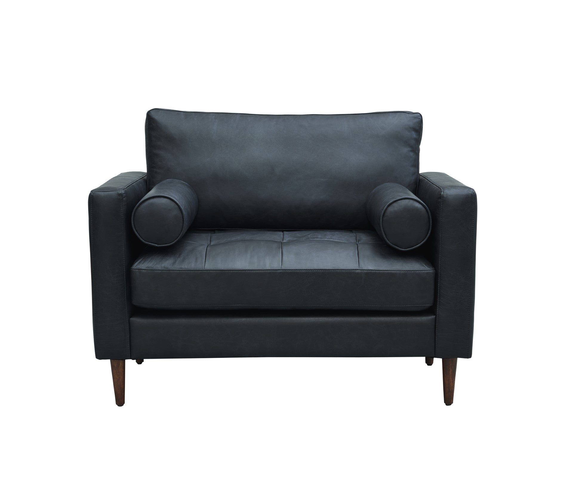 Alamo Top Grain Leather Arm Chair - Slate