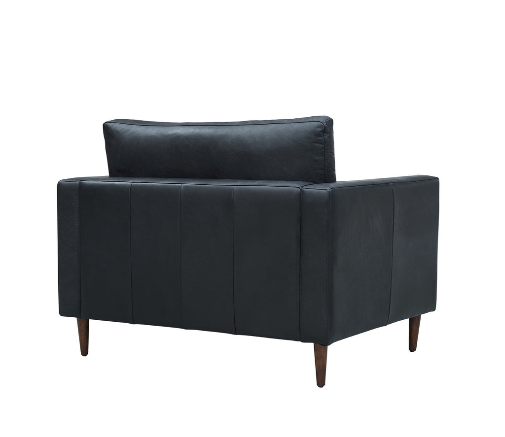 Alamo Top Grain Leather Arm Chair - Slate