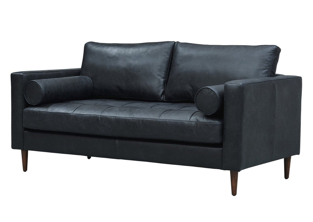 Alamo Top Grain Leather Love Seat - Slate