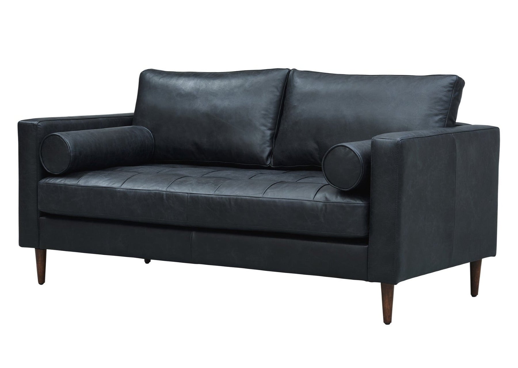 Alamo Top Grain Leather Love Seat - Slate
